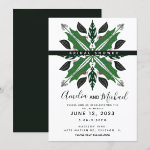 Invitación Mandala moderna dibuja ducha de novia floral