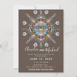 Invitación Mandalá moderno dibujado a mano arte boho despedid