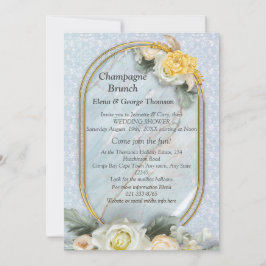 Invitación Mandalas azul claro, rosa y blanco inmaculados