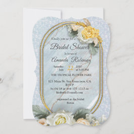 Invitación Mandalas azul claro, rosa y blanco inmaculados