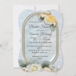 Invitación Mandalas azul claro, rosa y blanco inmaculados