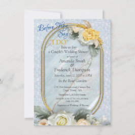 Invitación Mandalas azul claro, rosa y blanco inmaculados