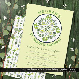 Invitación Mandalas de trébol Shamrock Fiesta de cumpleaños d