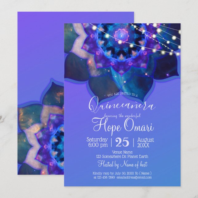 Invitación Mandalas del Loto Azul (Anverso / Reverso)
