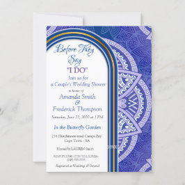 Invitación Mandalas en mezcla azul y fondo naval