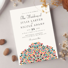 Invitación Mandalas Étnicos Boho Coloridos con Acento Botánic