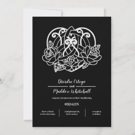 Invitación Manejo Floral Black Celtic Heart Knot