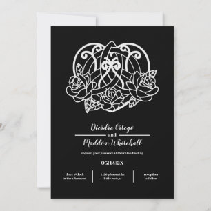 Invitación Manejo Floral Black Celtic Heart Knot