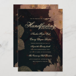 Invitación Manejo Floral Boho Boho Gótico Rojo oscuro
