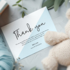 Invitación Manejo moderno Baby Shower Blue gracias