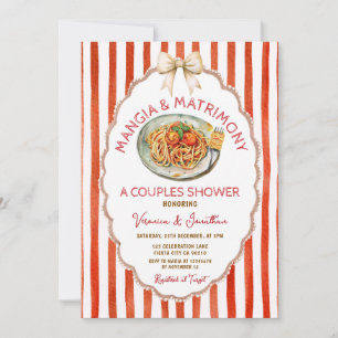 Invitación Mangia y Matrimonio Fiesta de Parejas de Pasta Ita
