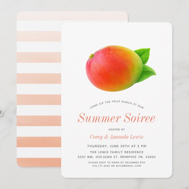 Invitación Mango de verano| Picnic Soiree (Anverso / Reverso)