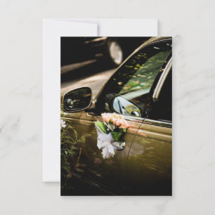 Invitación Mango Rosa Manija de Coche de Boda de Oro Elegante