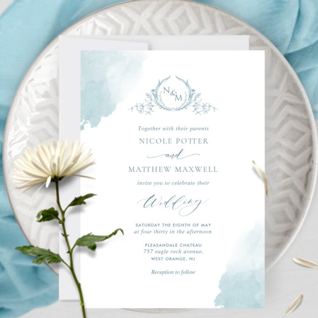 Invitación Mangueras acuáticas de vidrio marino de moda, Boda (Subido por el creador)