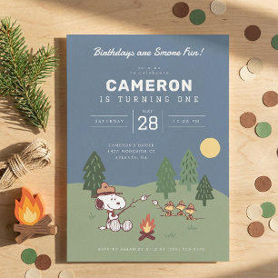 Invitación Maní - Snoopy   Cumpleaños de Smore Fun