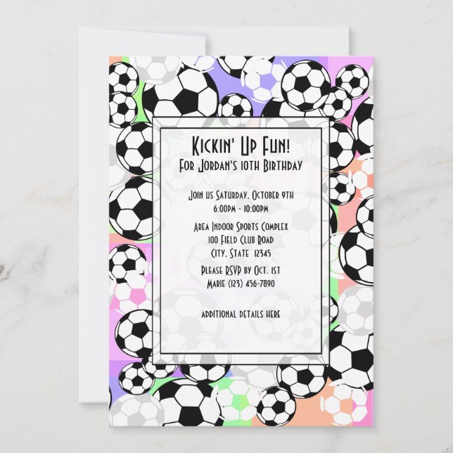 Invitación Manía/ color del fútbol (Anverso)