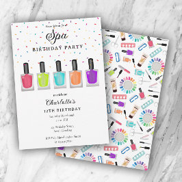 Invitación Manicura de uñas Pedicura Mani Pedi Chica Cumpleañ