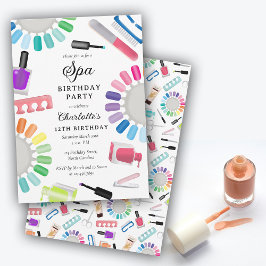 Invitación Manicura de uñas Pedicura Mani Pedi Chica Spa Cump