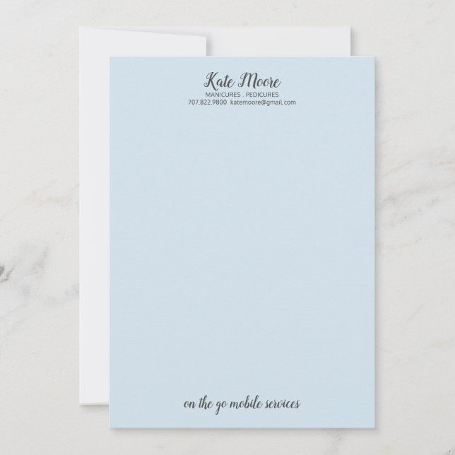 Invitación Manicurista Pedicurista Letterhead (Anverso)