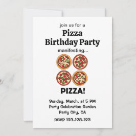 Invitación Manifesting Pepperoni Pizza Birthday Party