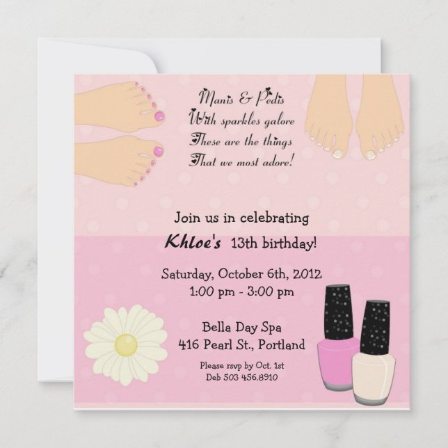 Invitación Manis y Pedis (Anverso)