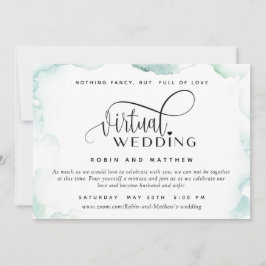Invitación Manitas de acuarela elegantes, Boda virtual en lín