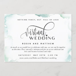 Invitación Manitas de acuarela elegantes, Boda virtual en lín