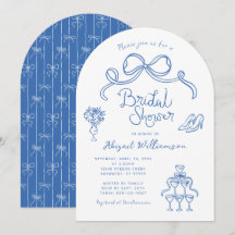 Mano azul blanca caprichosa de la ducha de novia
