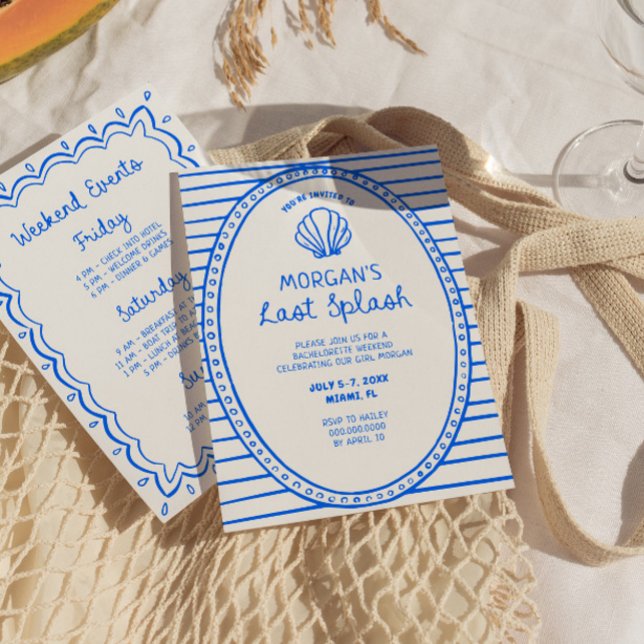 Invitación Mano azul dibujada la última solapa (Subido por el creador)