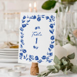 Invitación Mano azul dibujada números de tabla de flor singul<br><div class="desc">Mano azul dibujada números de tabla de flor singulares</div>