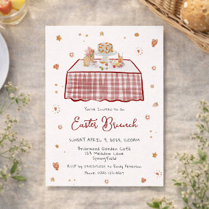 Invitación Mano caprichosa de brunch de primavera de Pascua