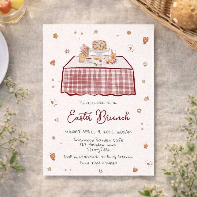 Invitación Mano caprichosa de brunch de primavera de Pascua (Subido por el creador)