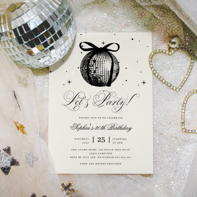 Invitación Mano caprichosa de disco bola de disco cualquier c (Subido por el creador)