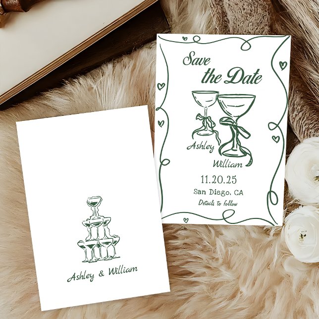Invitación Mano caprichosa de la boda ahorra la fecha (Subido por el creador)