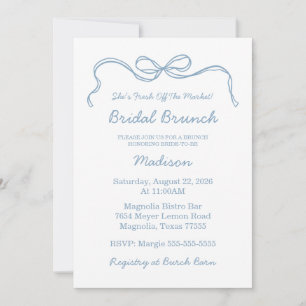 Invitación Mano caprichosa de la ducha azul de novia