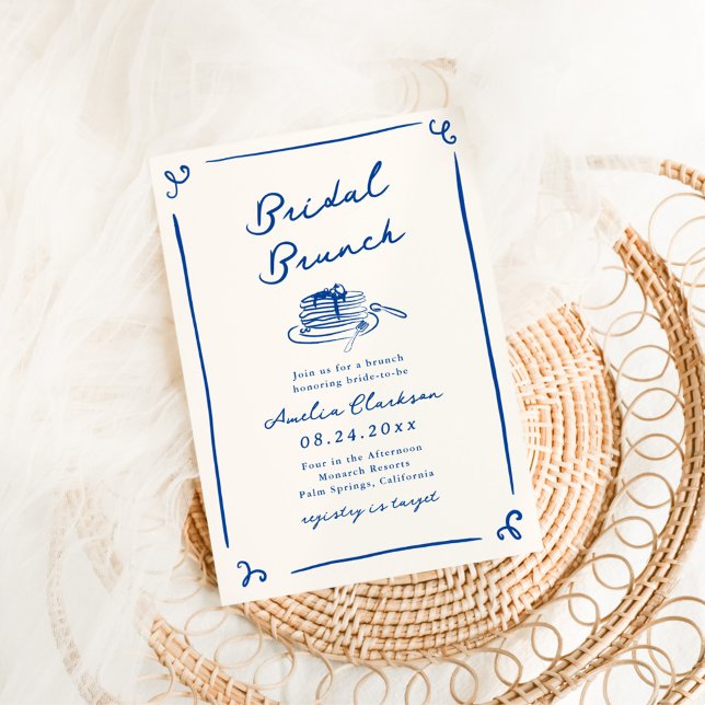 Invitación Mano caprichosa de la Marina Brunch azul de la nov (Subido por el creador)