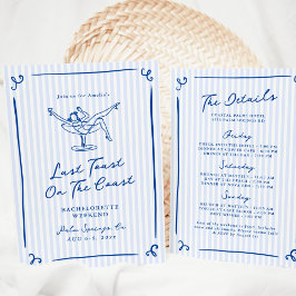 Invitación Mano caprichosa de la última tostada azul fin de s