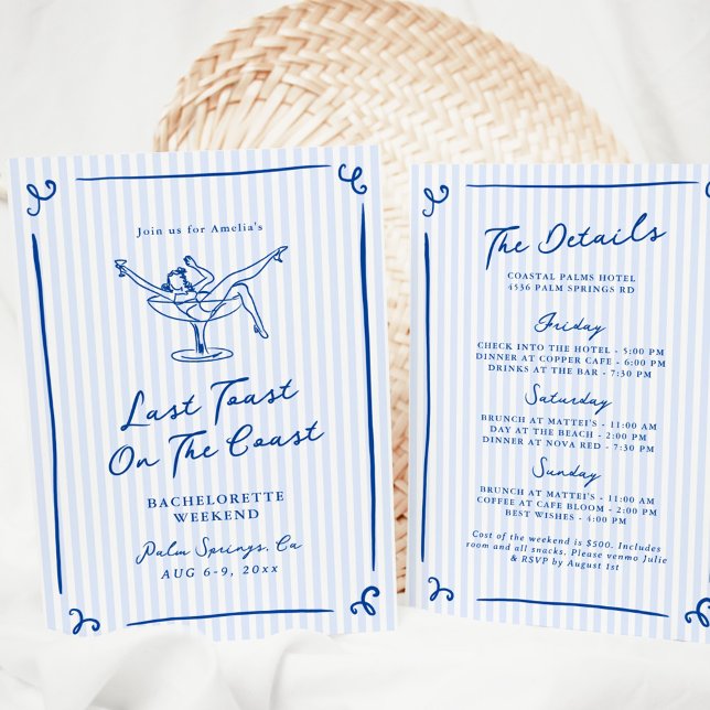 Invitación Mano caprichosa de la última tostada azul fin de s (Subido por el creador)
