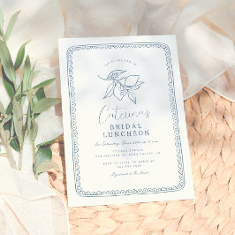 Invitación Mano caprichosa de limón | Ducha nupcial azul