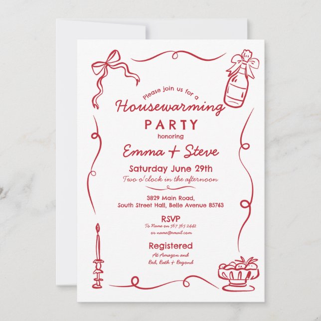 Invitación Mano caprichosa del hogar engendró nuevo hogar (Anverso)