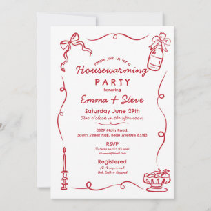 Invitación Mano caprichosa del hogar engendró nuevo hogar