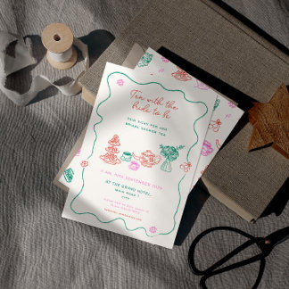 Invitación Mano caprichosa del té Fiesta ducha de novia