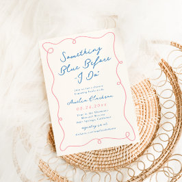 Invitación Mano caprichosa dibuja algo de ducha azul de novia