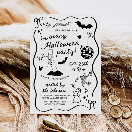 Invitación Mano caprichosa dibuja fiesta de Halloween