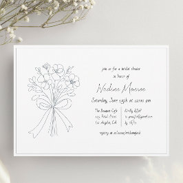 Invitación Mano caprichosa dibuja flor y baja ducha de novia