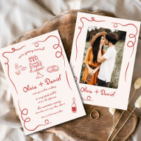 Mano caprichosa dibuja foto francesa Boda rojo
