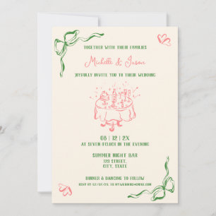 Invitación Mano caprichosa dibuja un arco retro francés conte