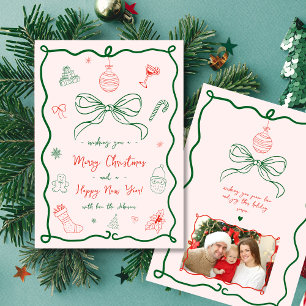 Invitación Mano caprichosa dibuja una foto navideña del ferry