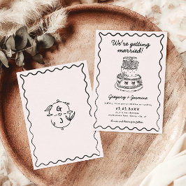 Invitación Mano caprichosa dibujada a mano Boda quirky