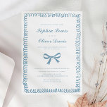 Invitación Mano caprichosa dibujó Boda de Elopement azul fran<br><div class="desc">Mano caprichosa de la invitación a la boda de la boda francesa de la boda de la copa azul</div>